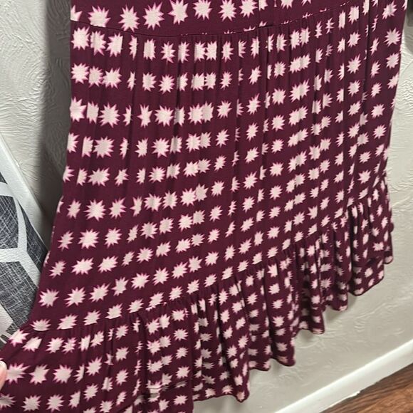 Boden Burgundy Starburst Tiered Dress Size US 6 - Picture 4 of 9